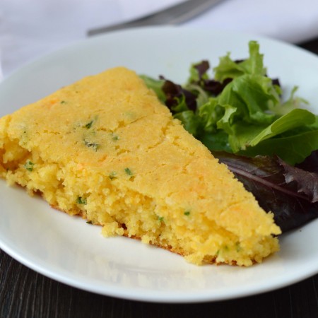 cheese and chive skillet corn bread