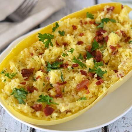 Spaghetti squash carbonara