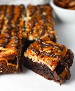 Turtle Cheesecake Brownies