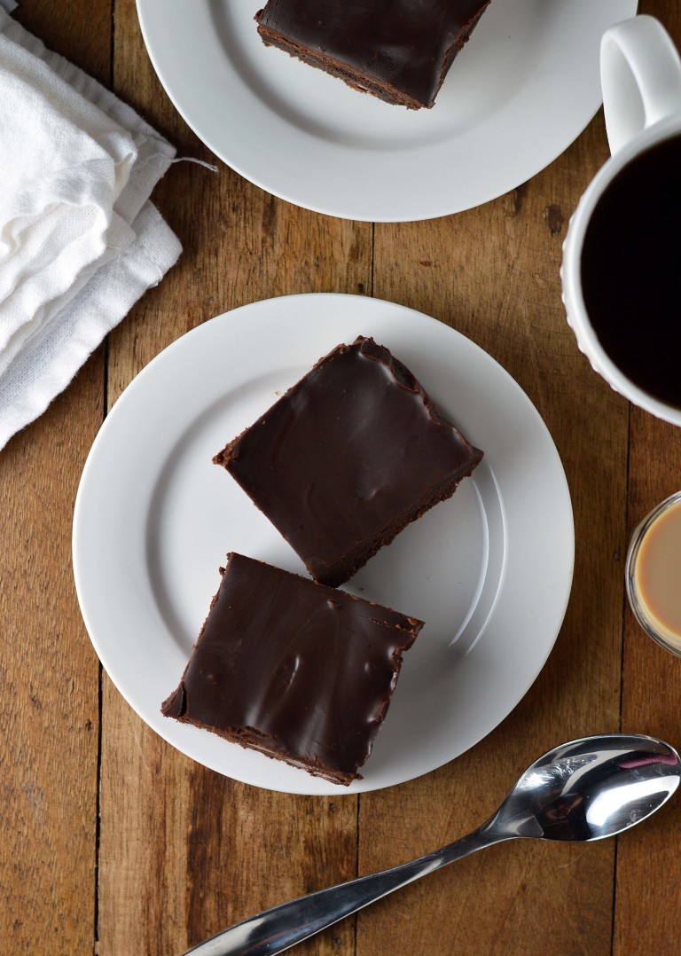 Baileys Brownies with Chocolate-Baileys Ganache - Friday is Cake Night