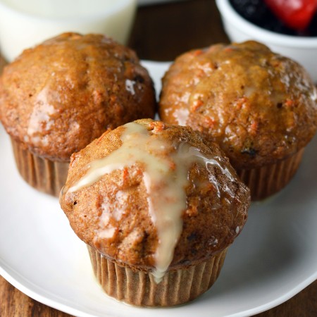 Spiced Carrot Muffins with Orange Glaze