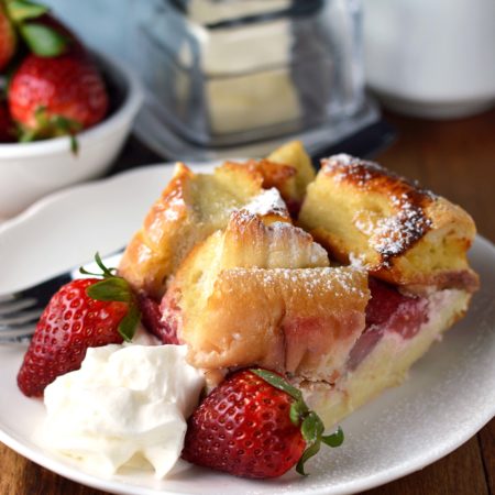 Tropical Strawberry and Cream French Toast Bake